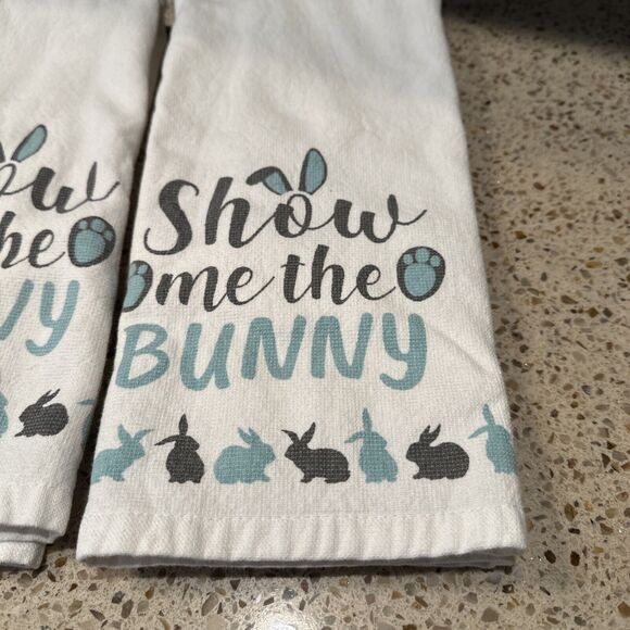 Bunny Rabbit Easter Hand Towels Kitchen Bathroom Spring Casaba - Picture 2 of 11